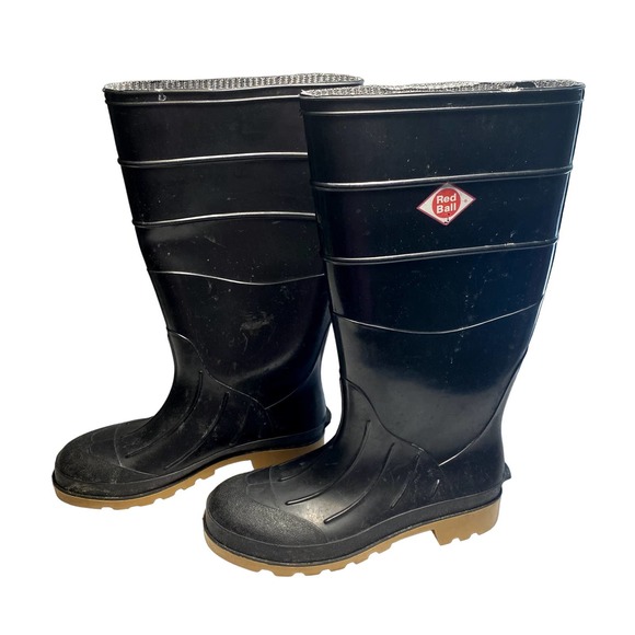 Red Ball Black Kids Rubber Thermo Ply Insulated Boots Hunting Fishing Size 5 - Picture 1 of 9